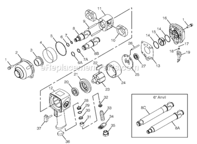 Page A Diagram and Parts List for CP7773 8941077730 Chicago Pneumatic Wrench